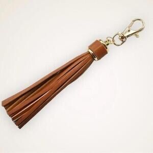 Brown / Gold Tassel Bag Charm / Keychain NWT